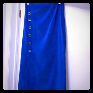 Vintage hand made skirt faux wrap - velvet like
